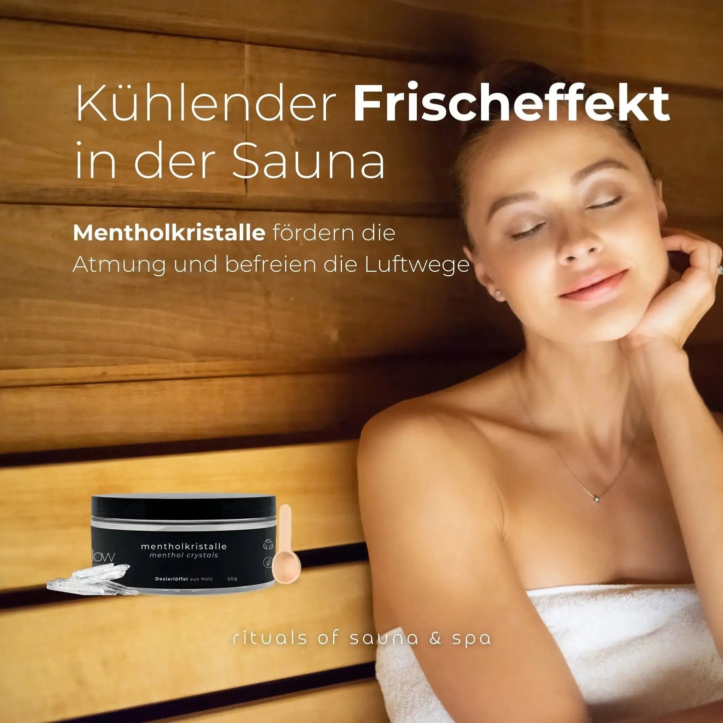 Sauna Mentholkristalle 50g (nachfüllbar & nachhaltig) - Wellow Sauna