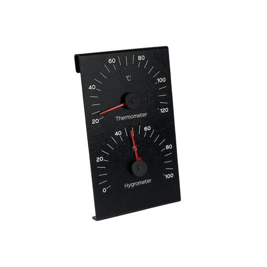 Sauna-Thermo-Hygrometer aus schwarzem Aluminium - Wellow Sauna