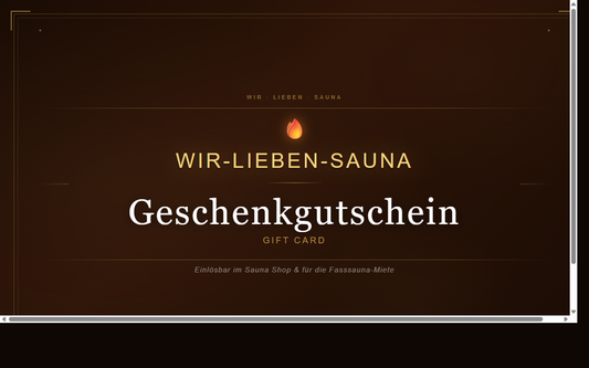 Sauna-Geschenkgutschein — Wir lieben Sauna
